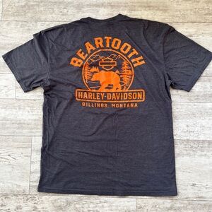 Harley-Davidson Beartooth Billings Montana XL Charcoal Grey Short Sleeve Tee